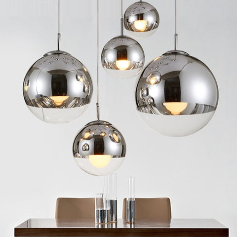 Lámpara colgante de techo con bola de cristal plateada moderna, candelabro para sala de estar, dormitorio, comedor, cocina, accesorio colgante de luz para el hogar
