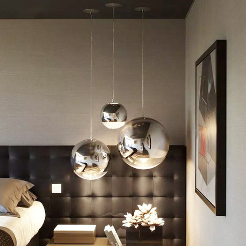 Lámpara colgante de techo con bola de cristal plateada moderna, candelabro para sala de estar, dormitorio, comedor, cocina, accesorio colgante de luz para el hogar
