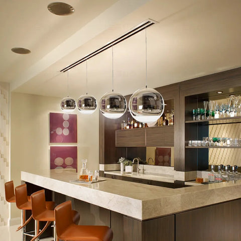 Lámpara colgante moderna de cristal esférico, Base E27 para sala de estar, dormitorio, comedor, oficina, Bar y cafetería