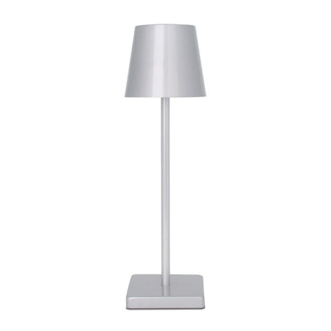 Lámpara de mesa portátil, recargable, moderna, lámpara de noche, blanco cálido, 3000K, para comedor, dormitorio, Camping, balcón, exterior, gris