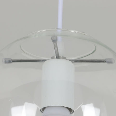 Goeco E27 Lámpara Colgante De Bola De Vidrio Lámpara Colgante De Vidrio Transparente Portalámparas Negro, Vidrio, 20cm