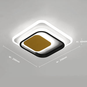 Luz de techo LED, lámpara de techo LED acrílica de 36 W, lámpara de habitación cuadrada moderna de 25x25 cm para balcón, dormitorio, sala de estar, blanco frío 6000K